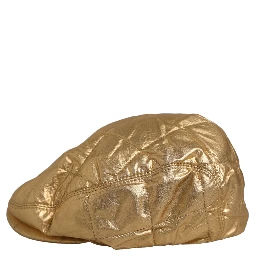 Men Gold Wide Quilted Newsboy Capello Hat