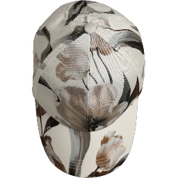 Men Beige Floral Cotton Baseball Capello Hat