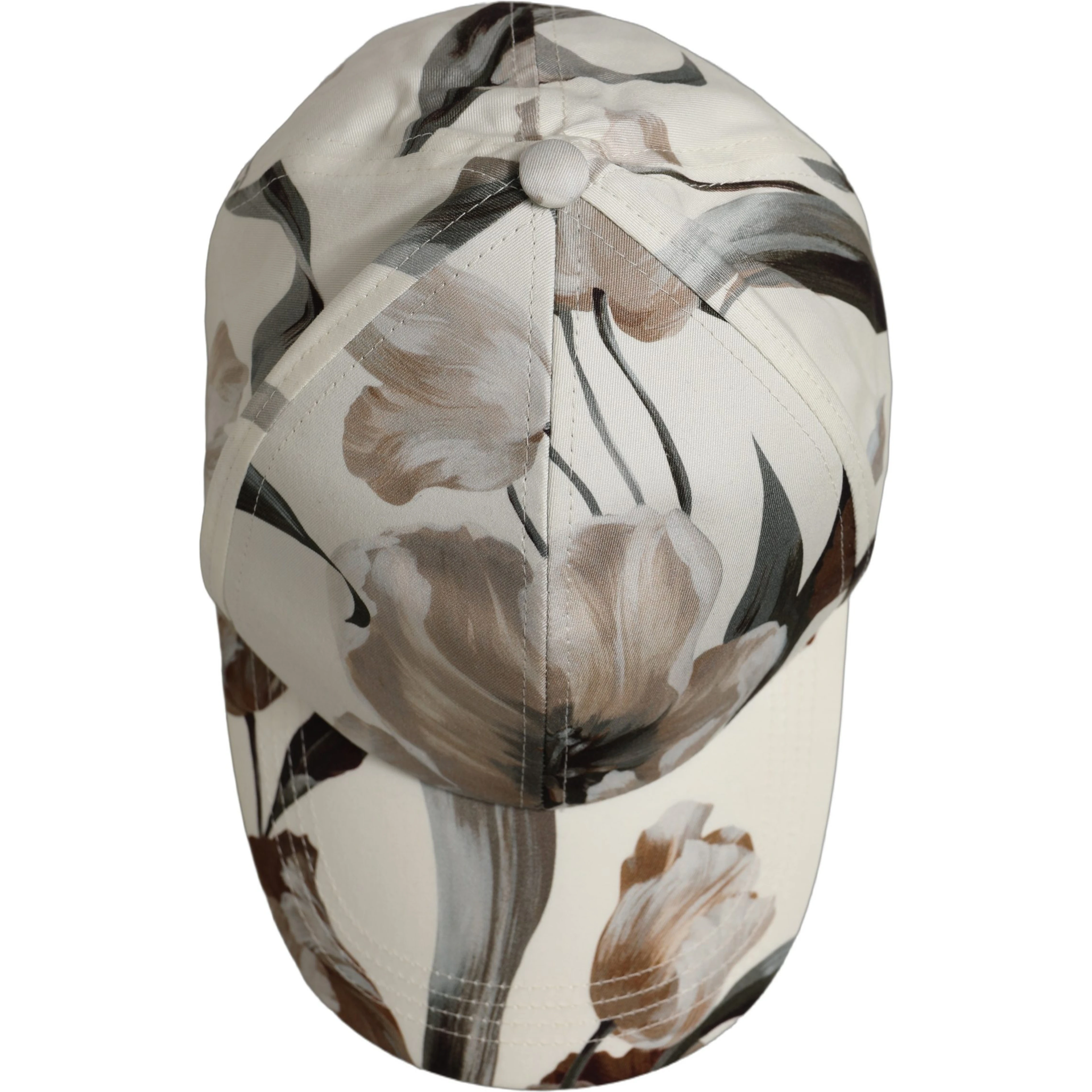 Men Beige Floral Cotton Baseball Capello Hat
