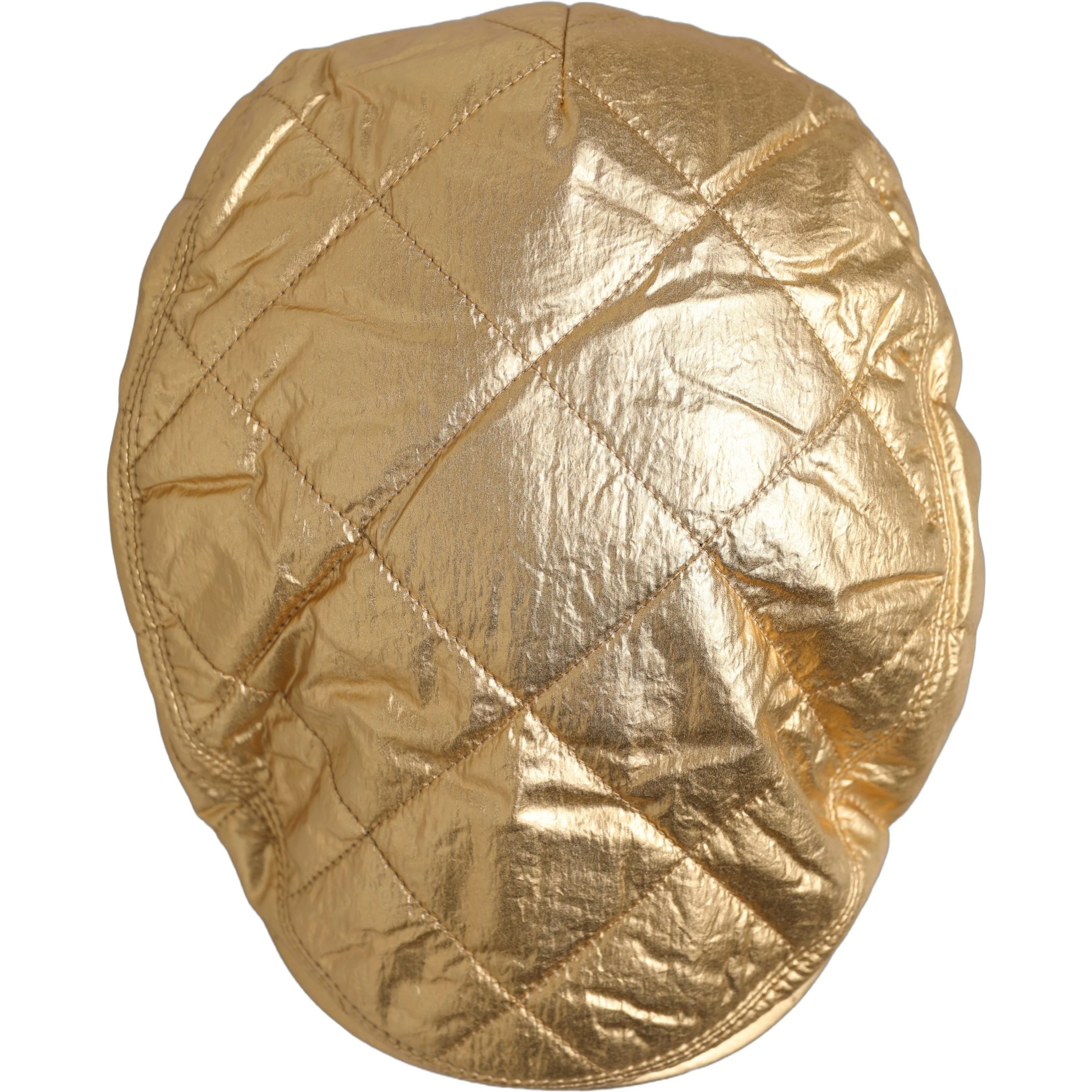 Men Gold Wide Quilted Newsboy Capello Hat