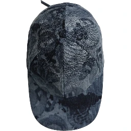 Men Blue All Over Logo Cotton Baseball Cap Hat