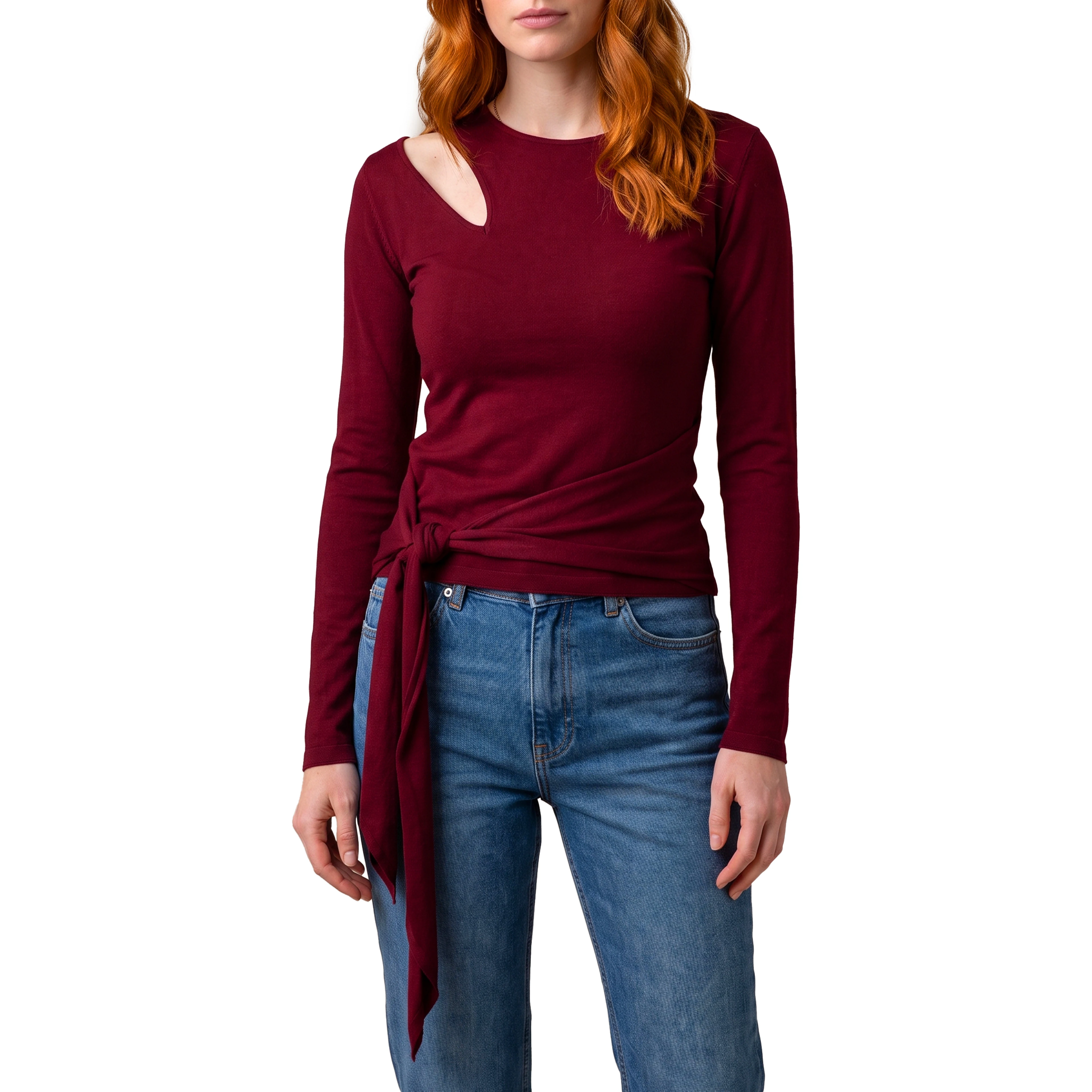 Cut-off top with sash