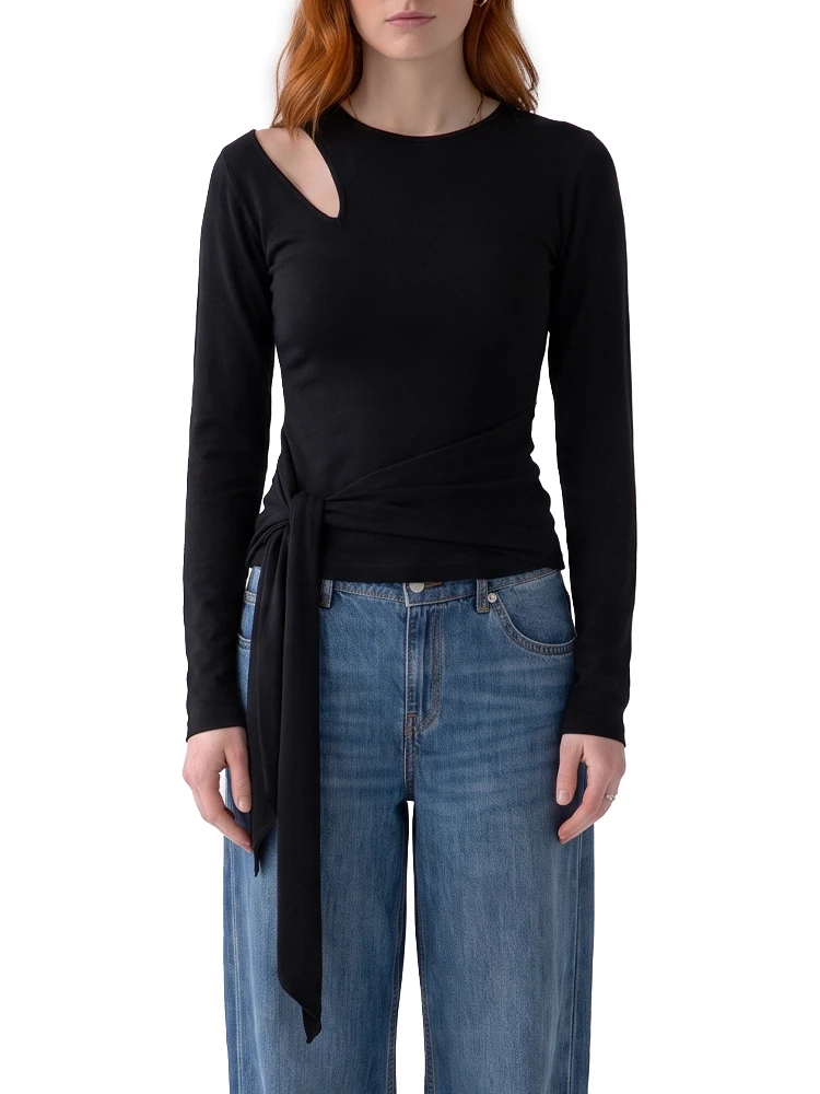Cut-off top with sash