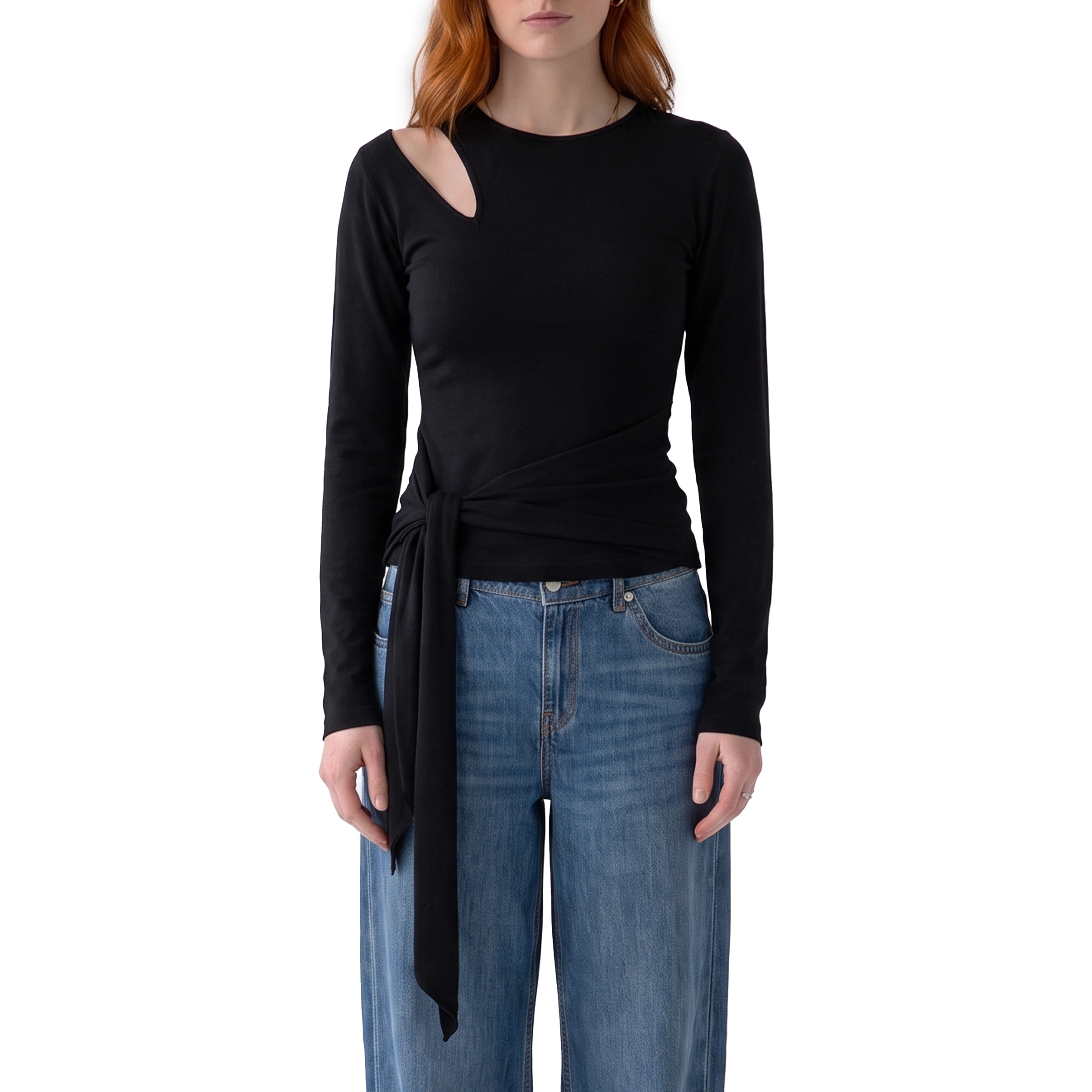 Cut-off top with sash