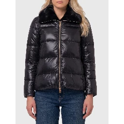 Ultralight nylon and fur collar jacket