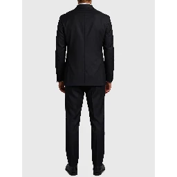 New York double-breasted virgin wool suit