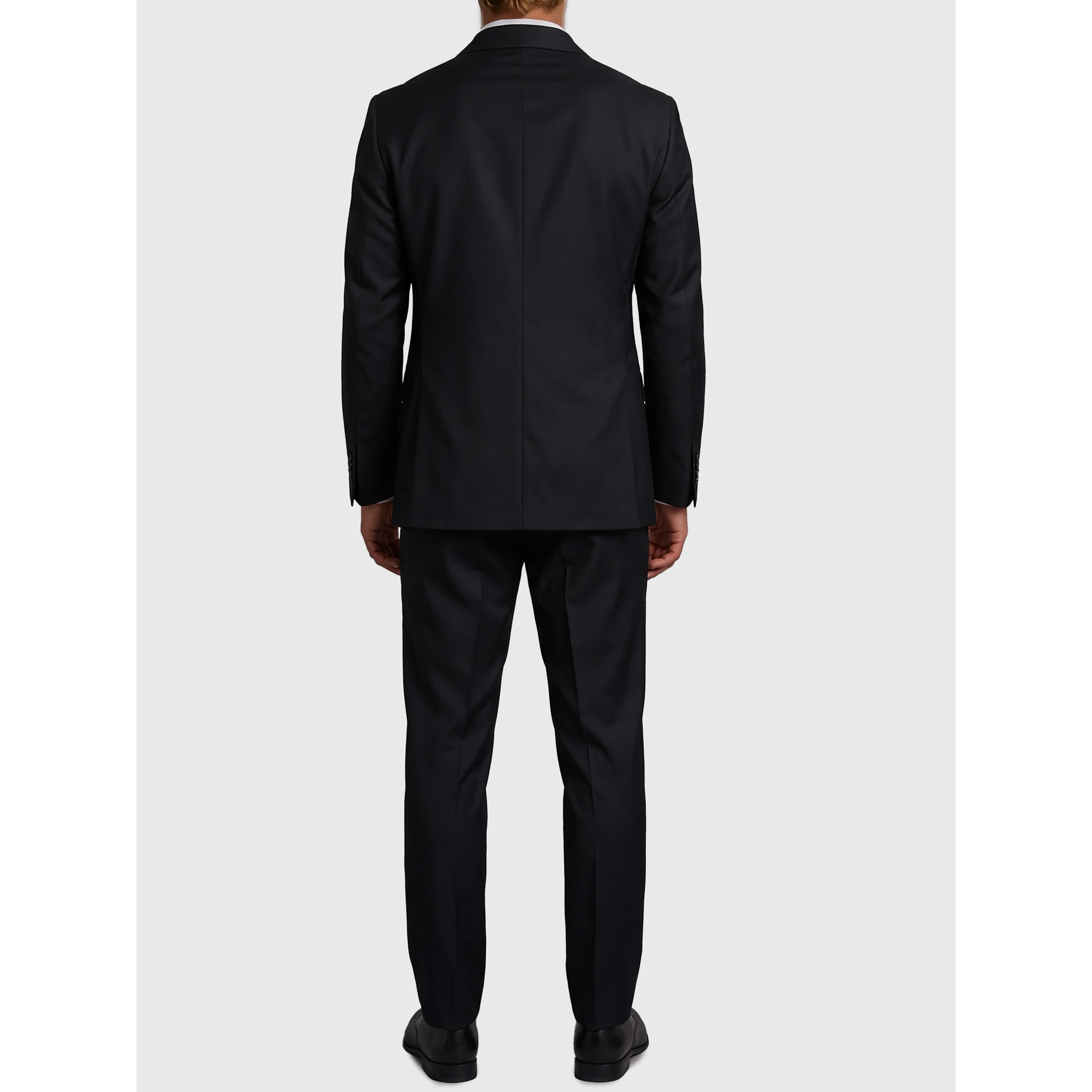 New York double-breasted virgin wool suit