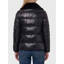 Ultralight nylon and fur collar jacket
