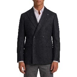 New York double-breasted virgin wool jacket