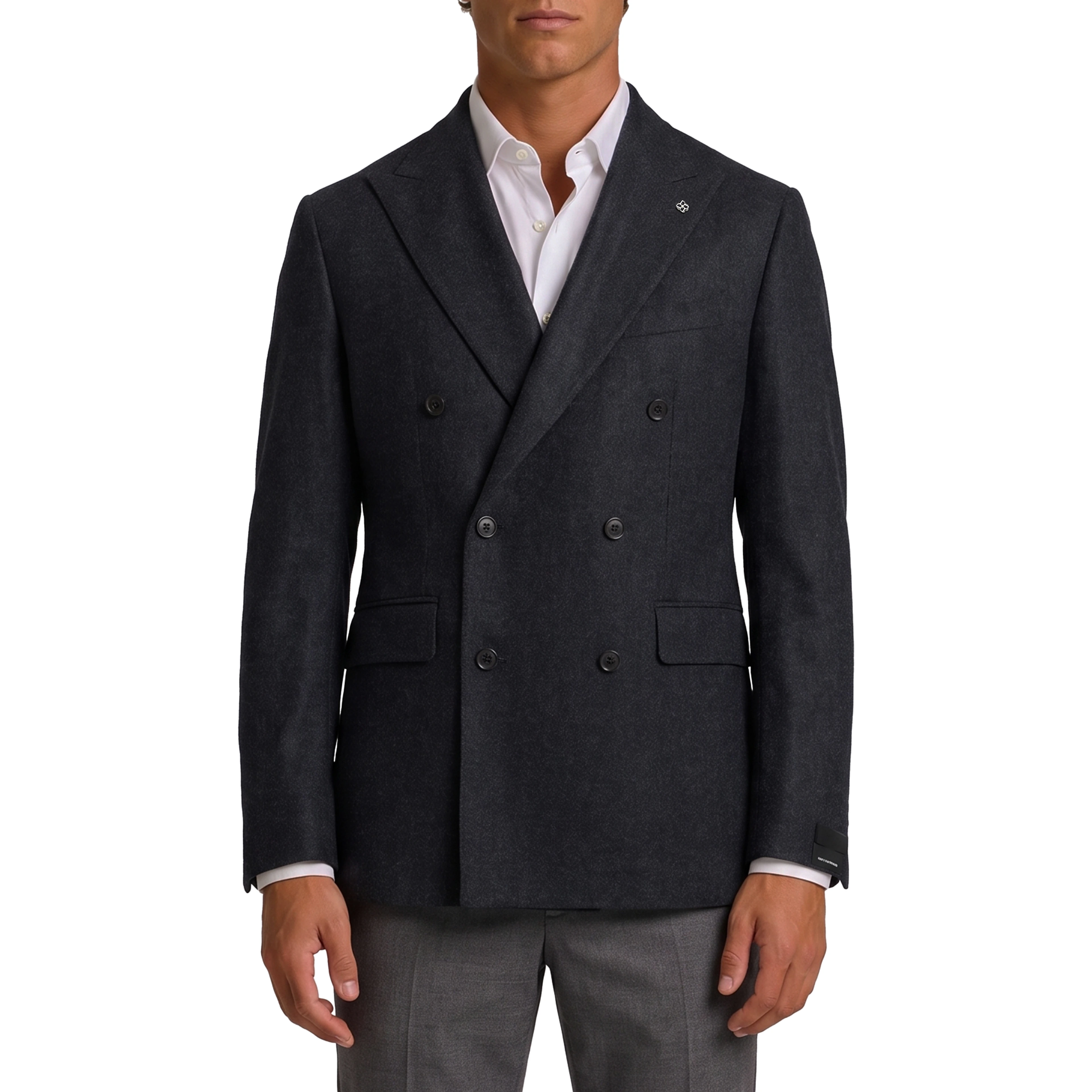 New York double-breasted virgin wool jacket