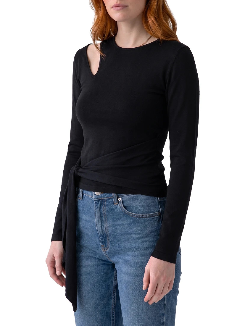 Cut-off top with sash