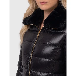 Ultralight nylon and fur collar jacket
