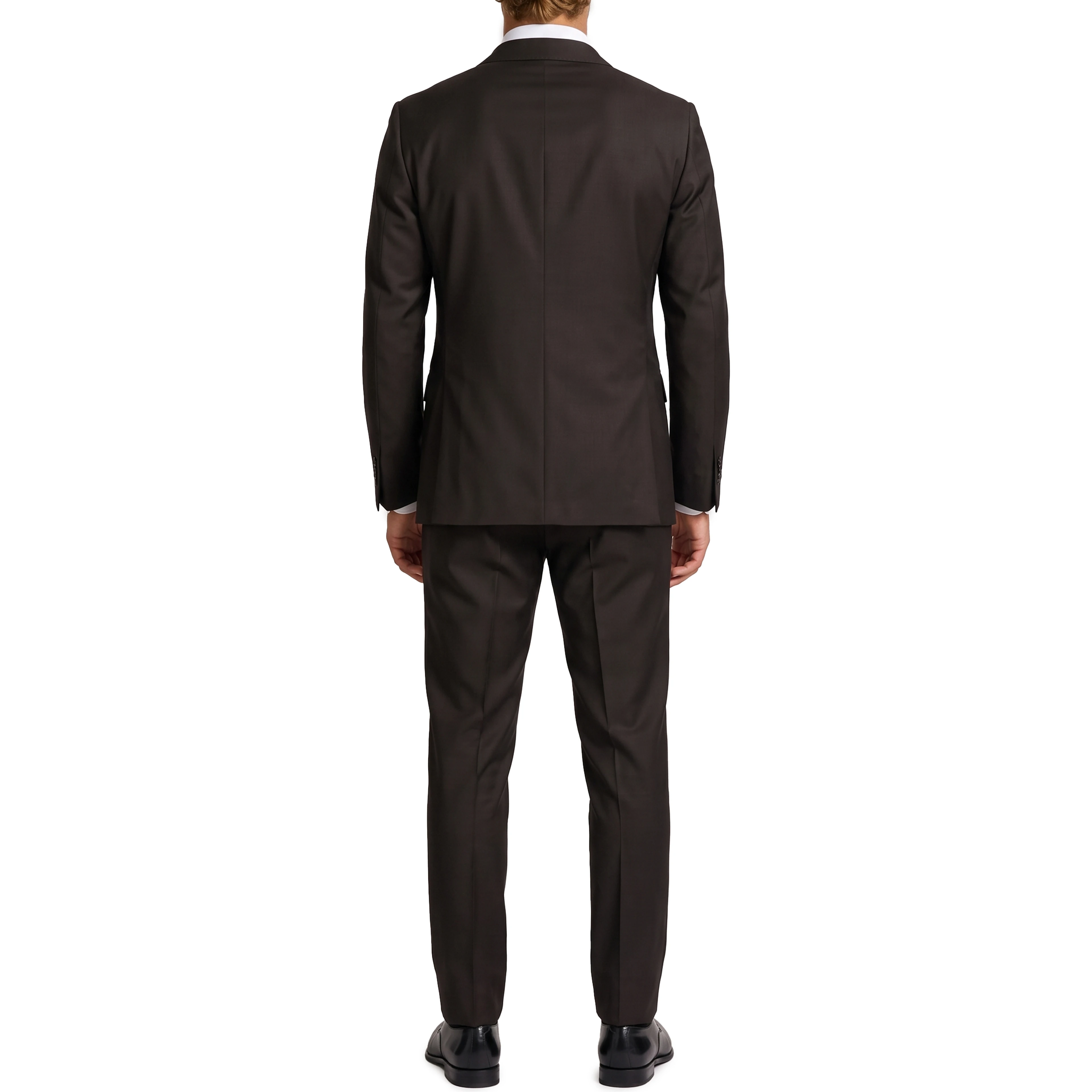 New York double-breasted virgin wool suit