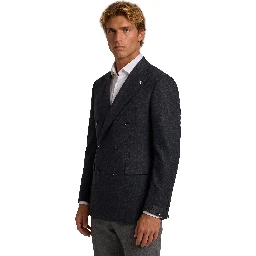 New York double-breasted virgin wool jacket