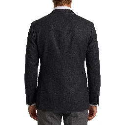New York double-breasted virgin wool jacket