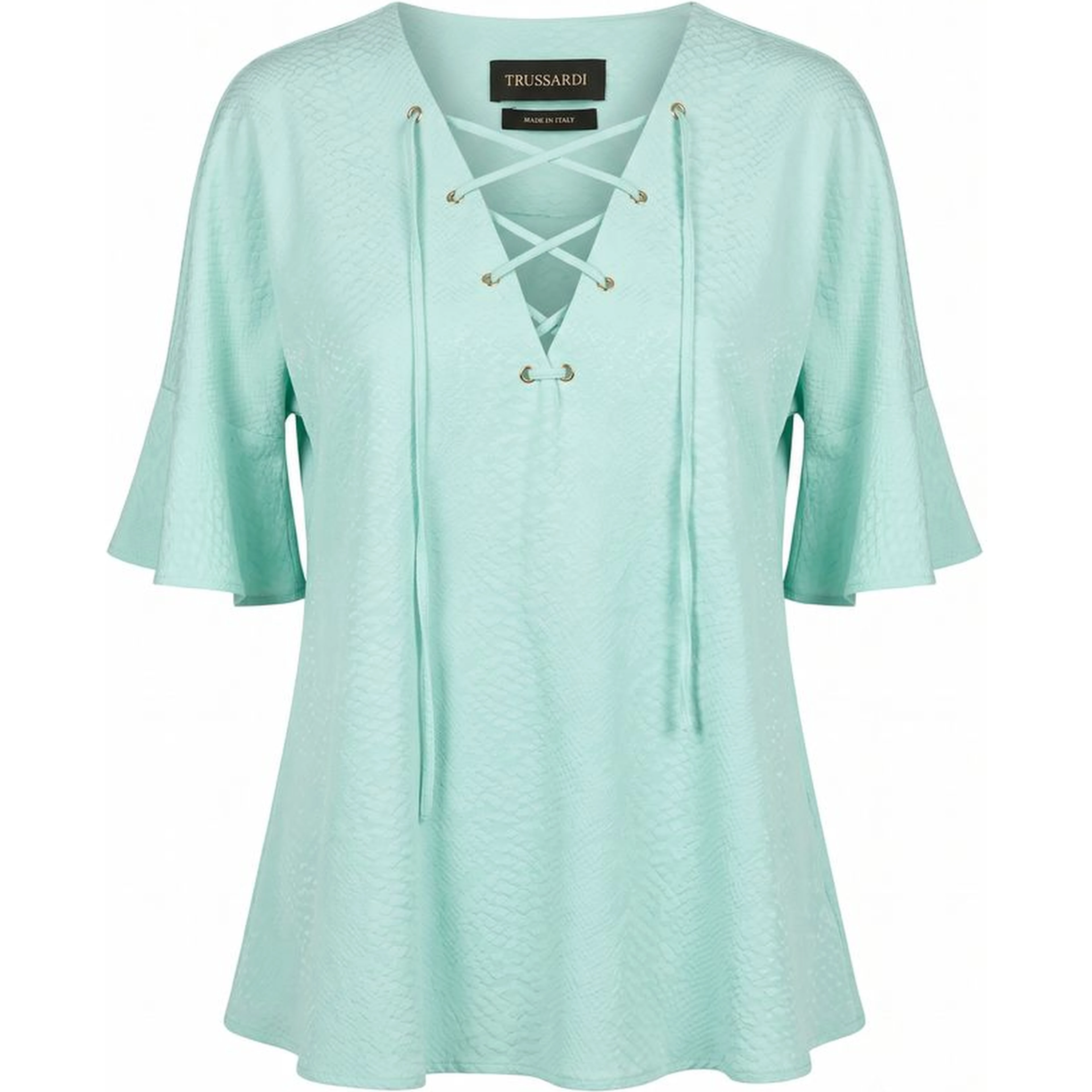 Light Blue Cotton Women Shirt