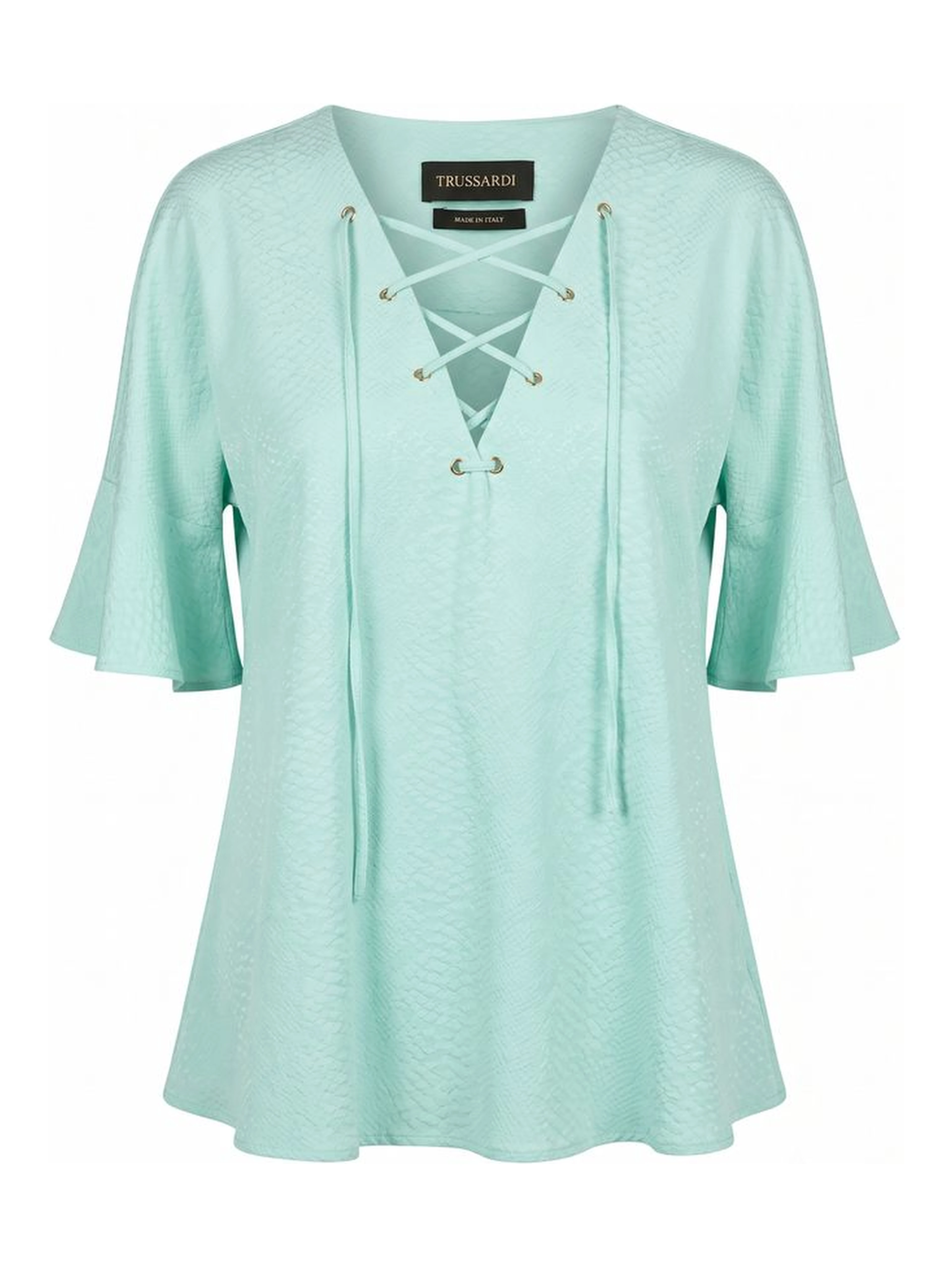 Light Blue Cotton Women Shirt