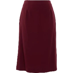 Red Acetate Women Skirt