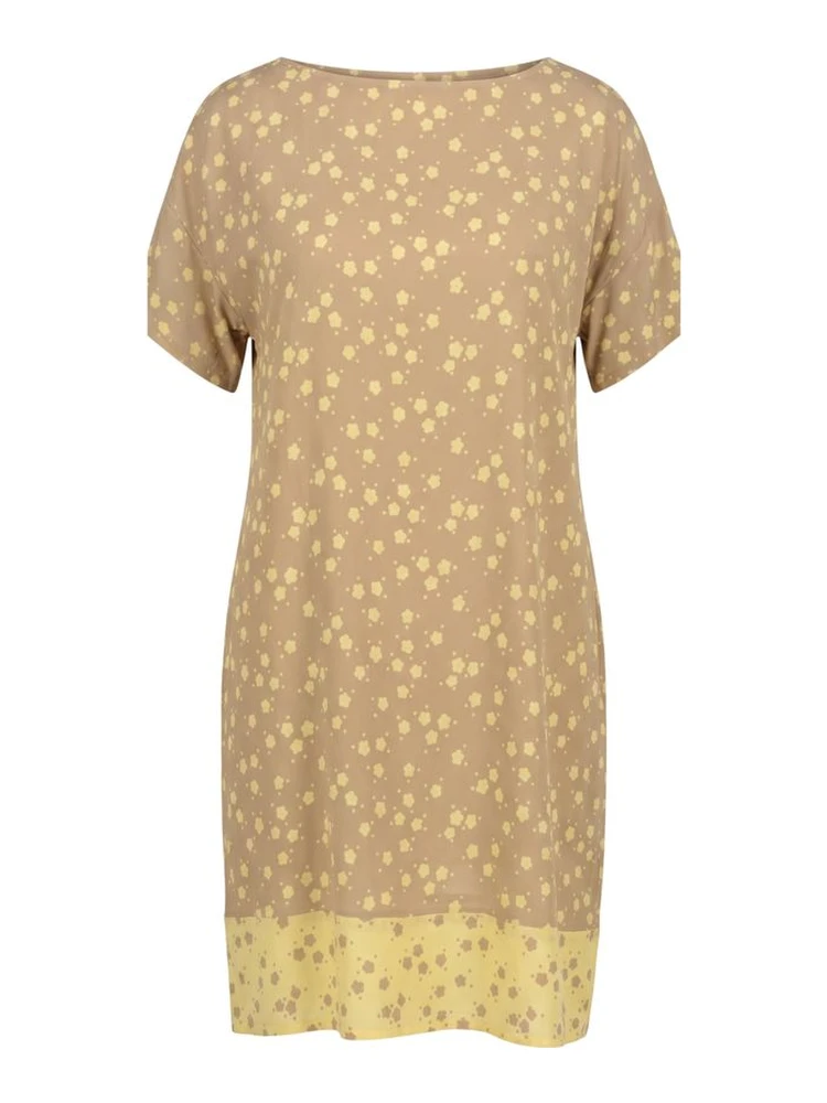 Beige Viscose Women Dress