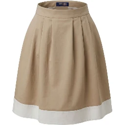 Beige Cotton Women Skirt