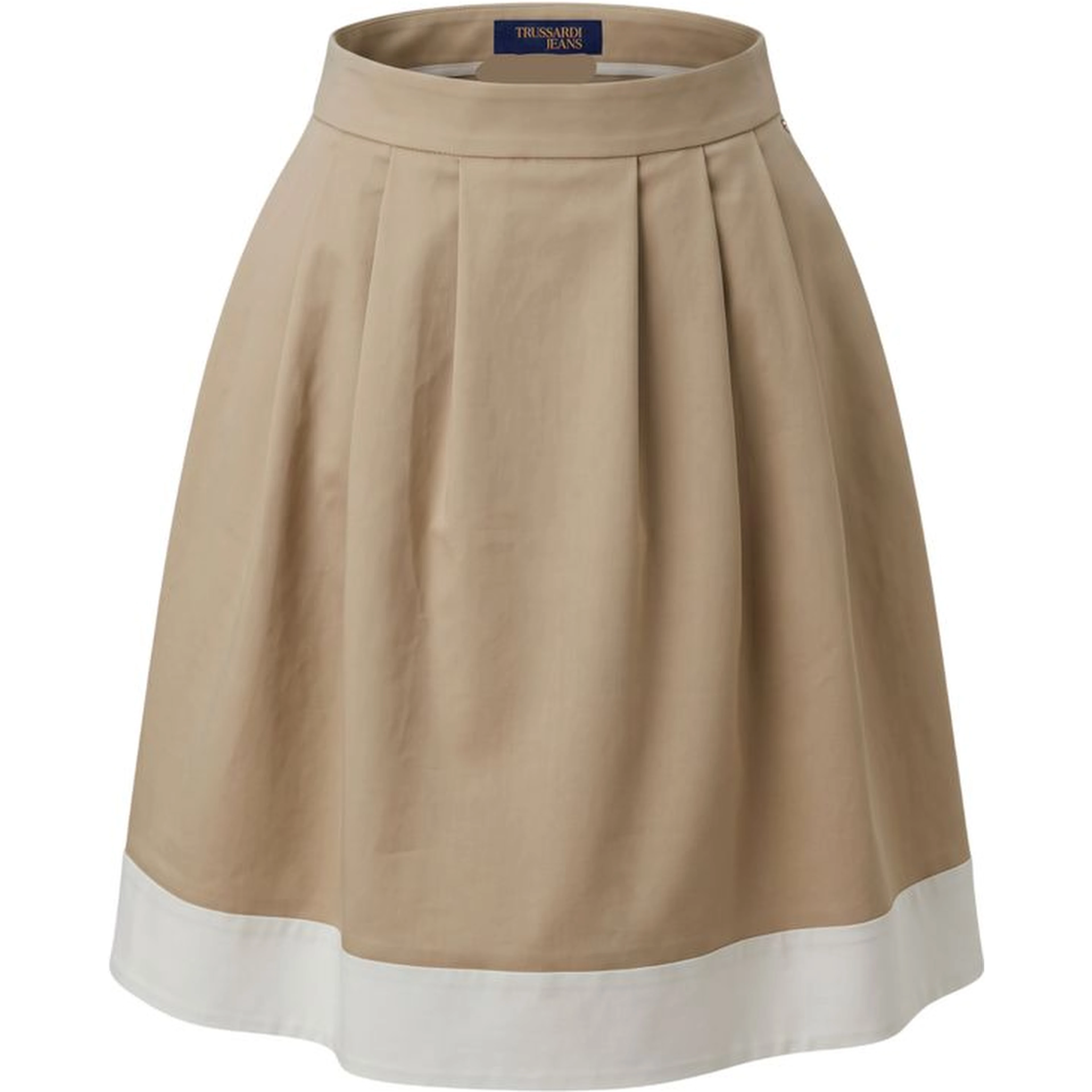 Beige Cotton Women Skirt