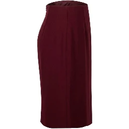 Red Acetate Women Skirt