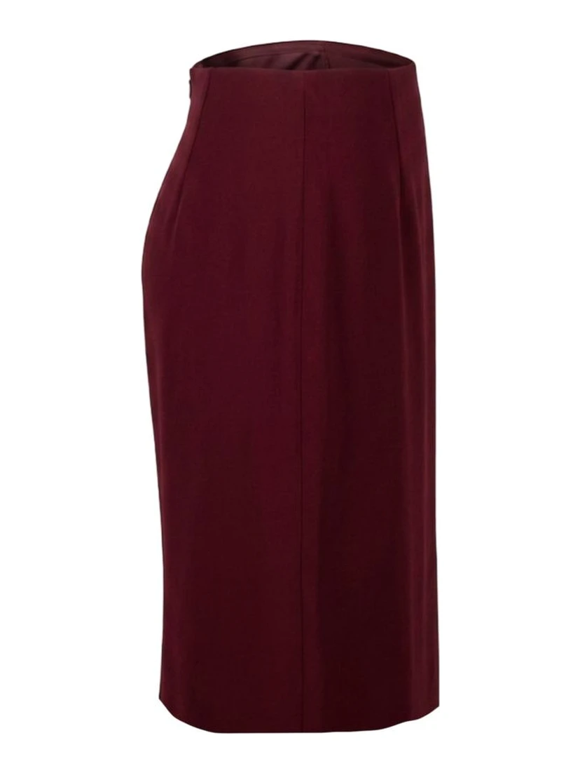 Red Acetate Women Skirt