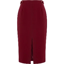 Red Polyester Women Skirt