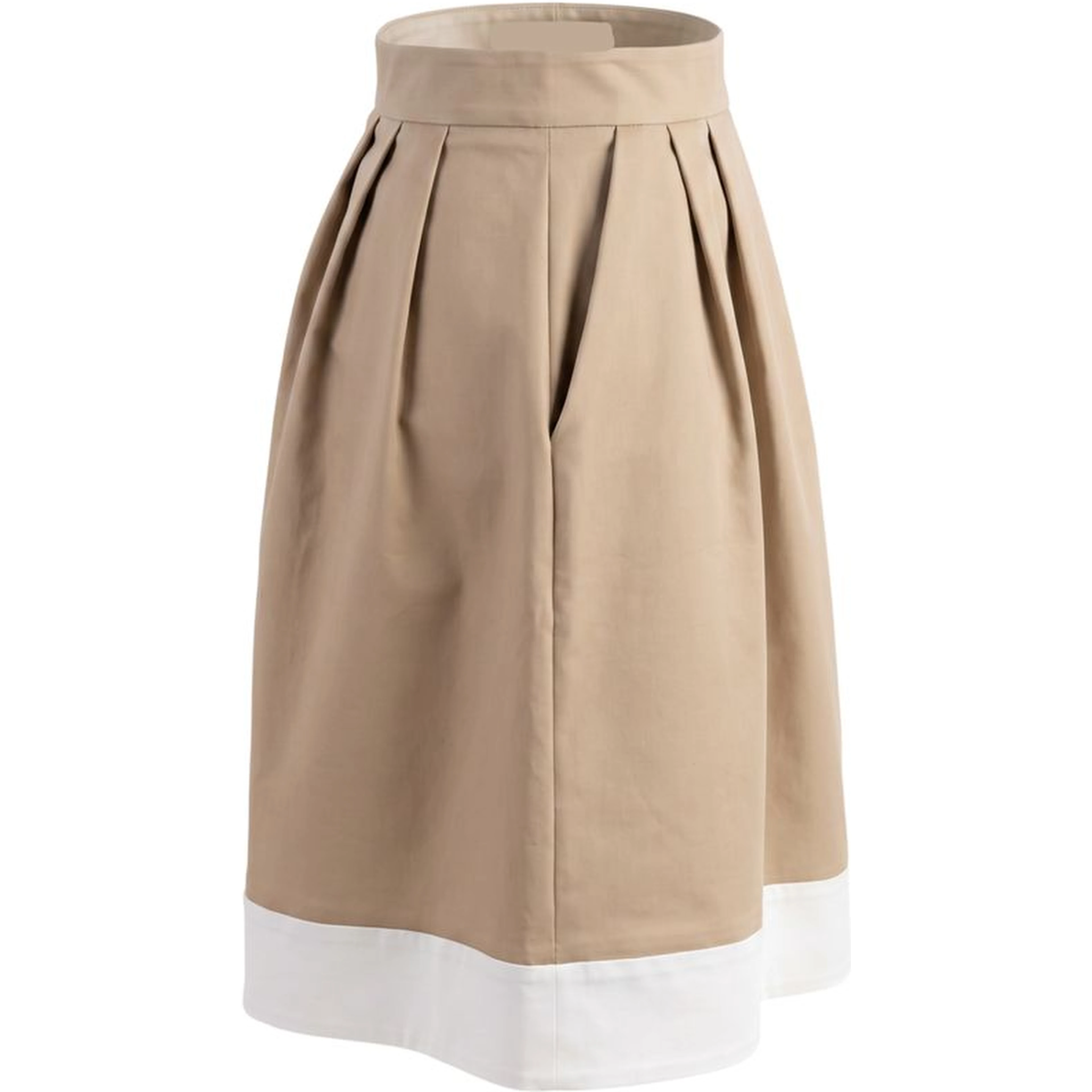 Beige Cotton Women Skirt