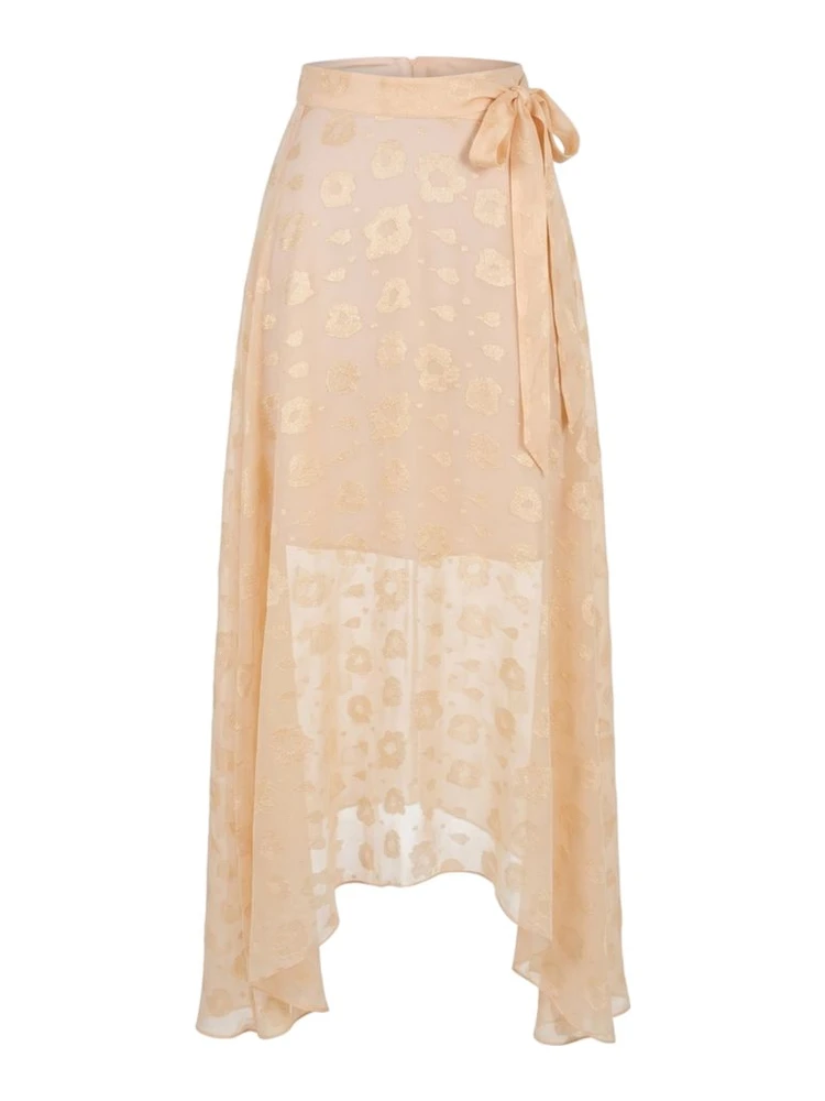 Beige Polyester Womens Skirt