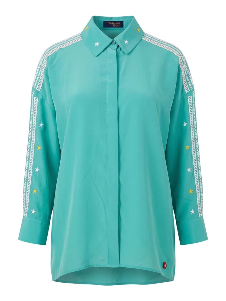 Green Polyester Women Shirt