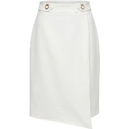 White Polyester Women Skirt