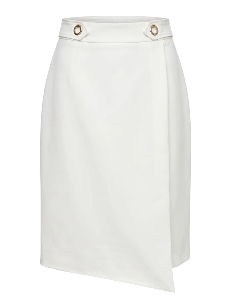 White Polyester Women Skirt