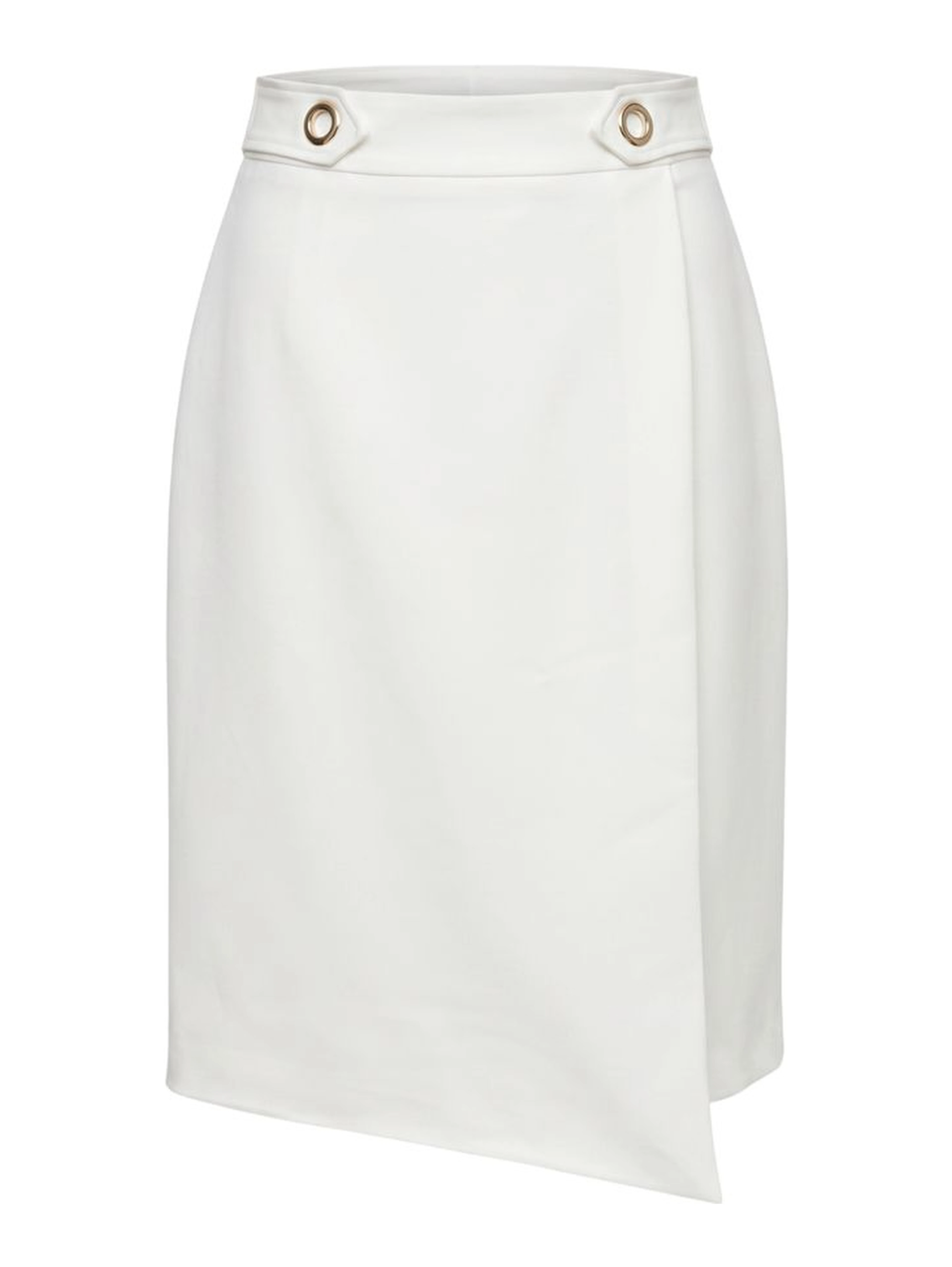 White Polyester Women Skirt