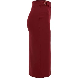 Red Polyester Women Skirt