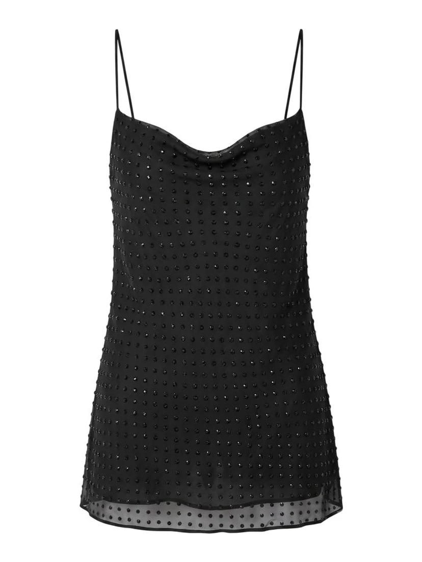 Black Polyester Women Tank