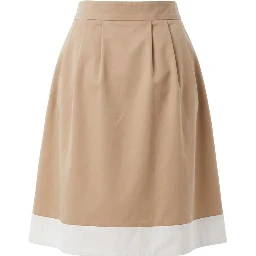 Beige Cotton Women Skirt