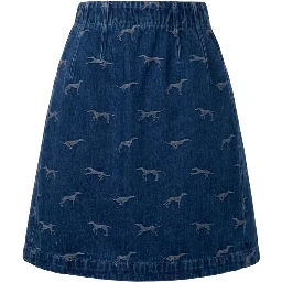 Blue Cotton Women Skirt
