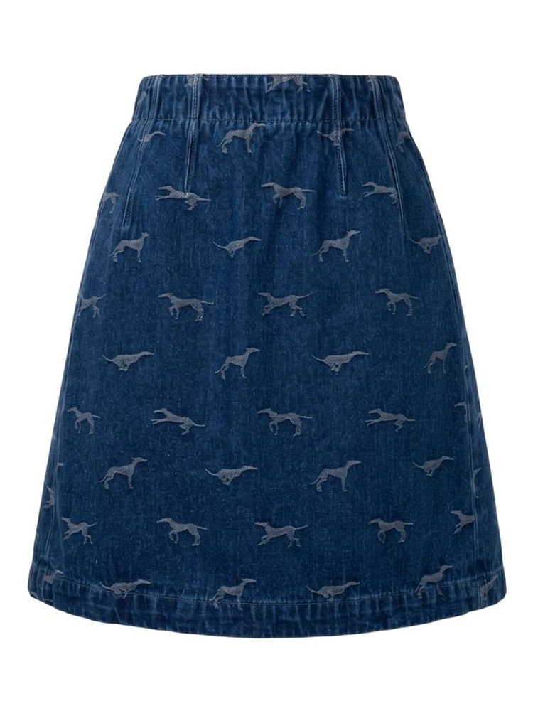 Blue Cotton Women Skirt