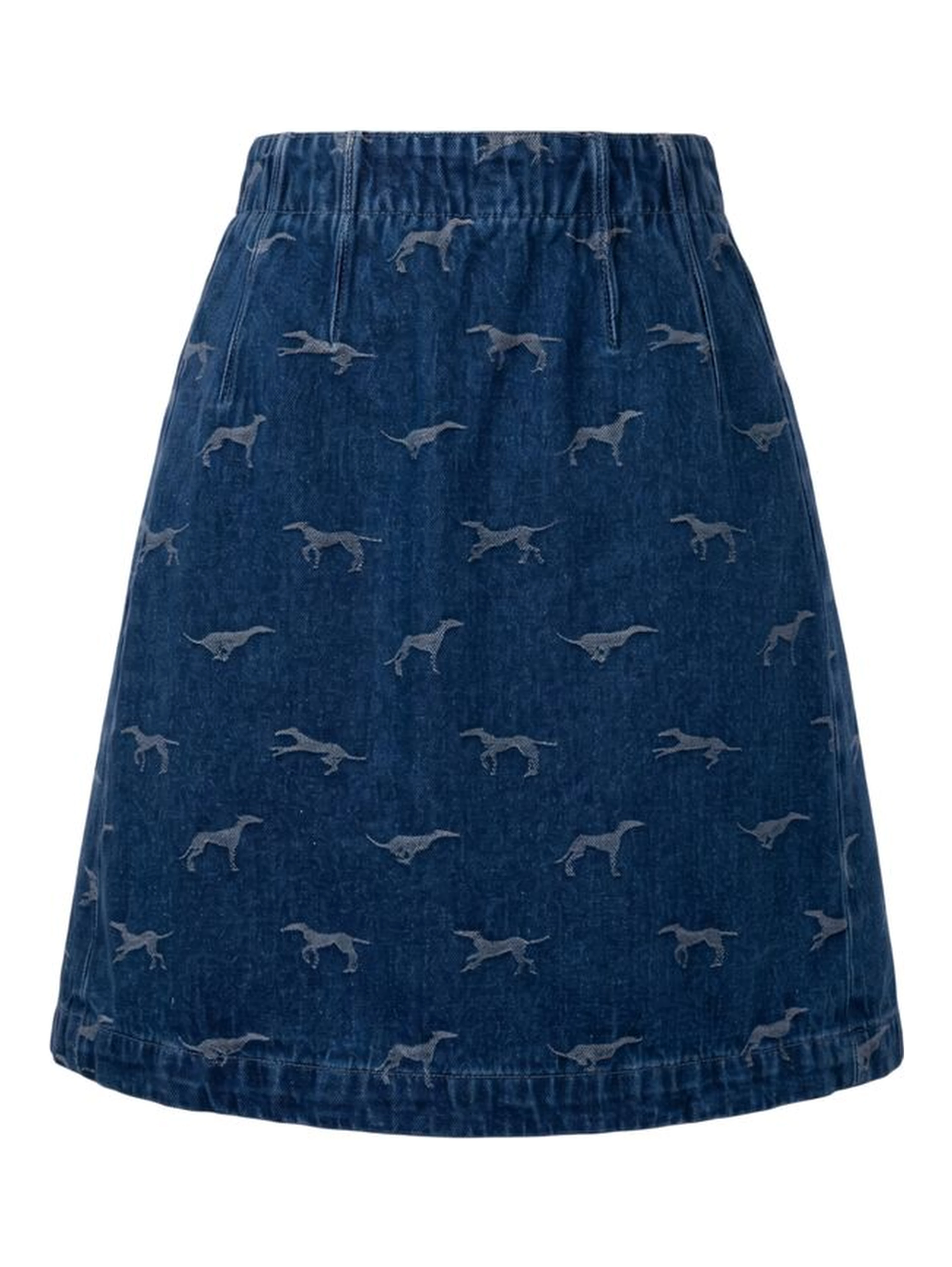Blue Cotton Women Skirt