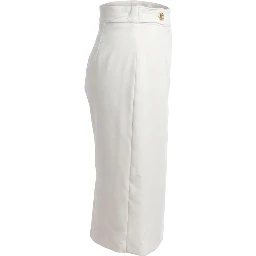 White Polyester Women Skirt