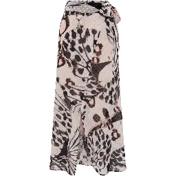 Pink Polyester Women Skirt