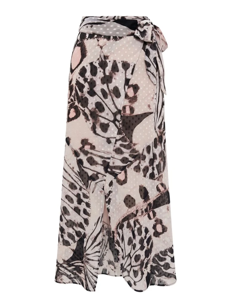 Pink Polyester Women Skirt