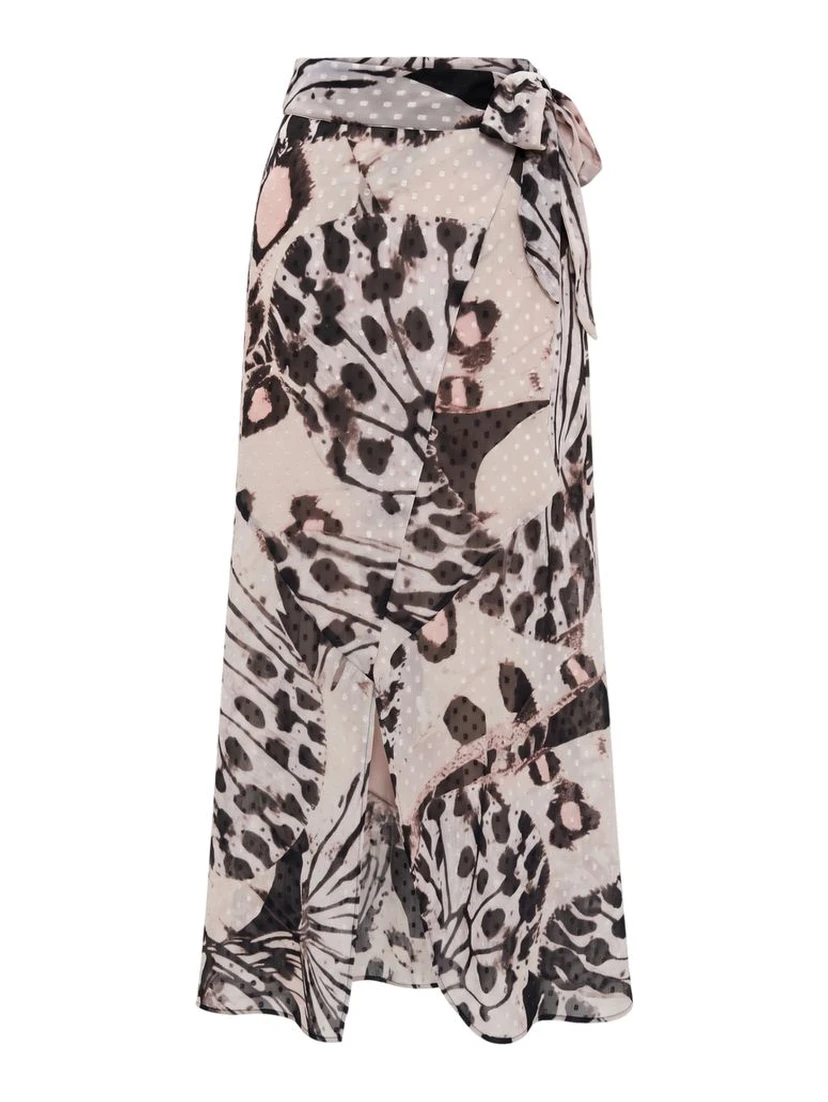 Pink Polyester Women Skirt