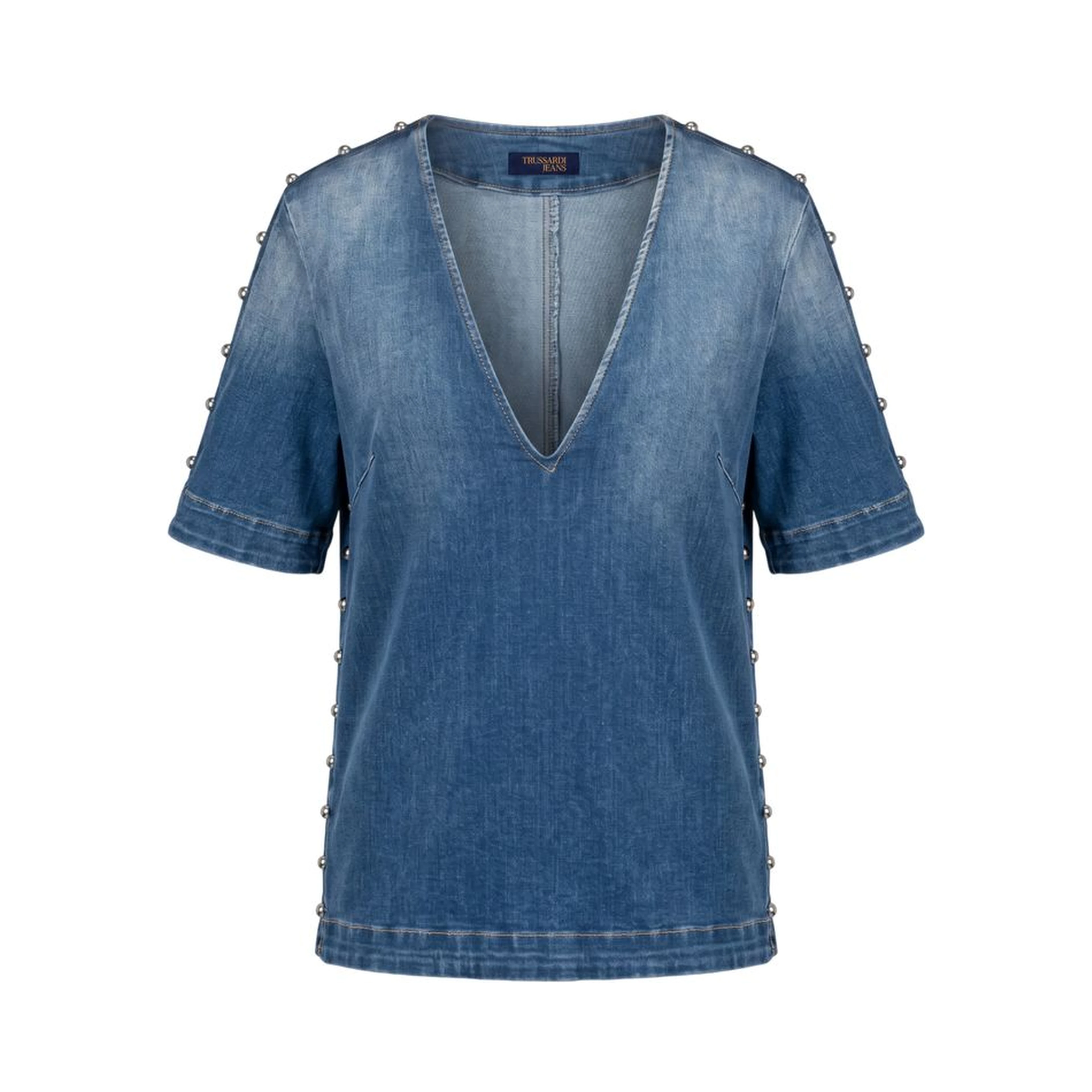 Blue Cotton Women Shirt