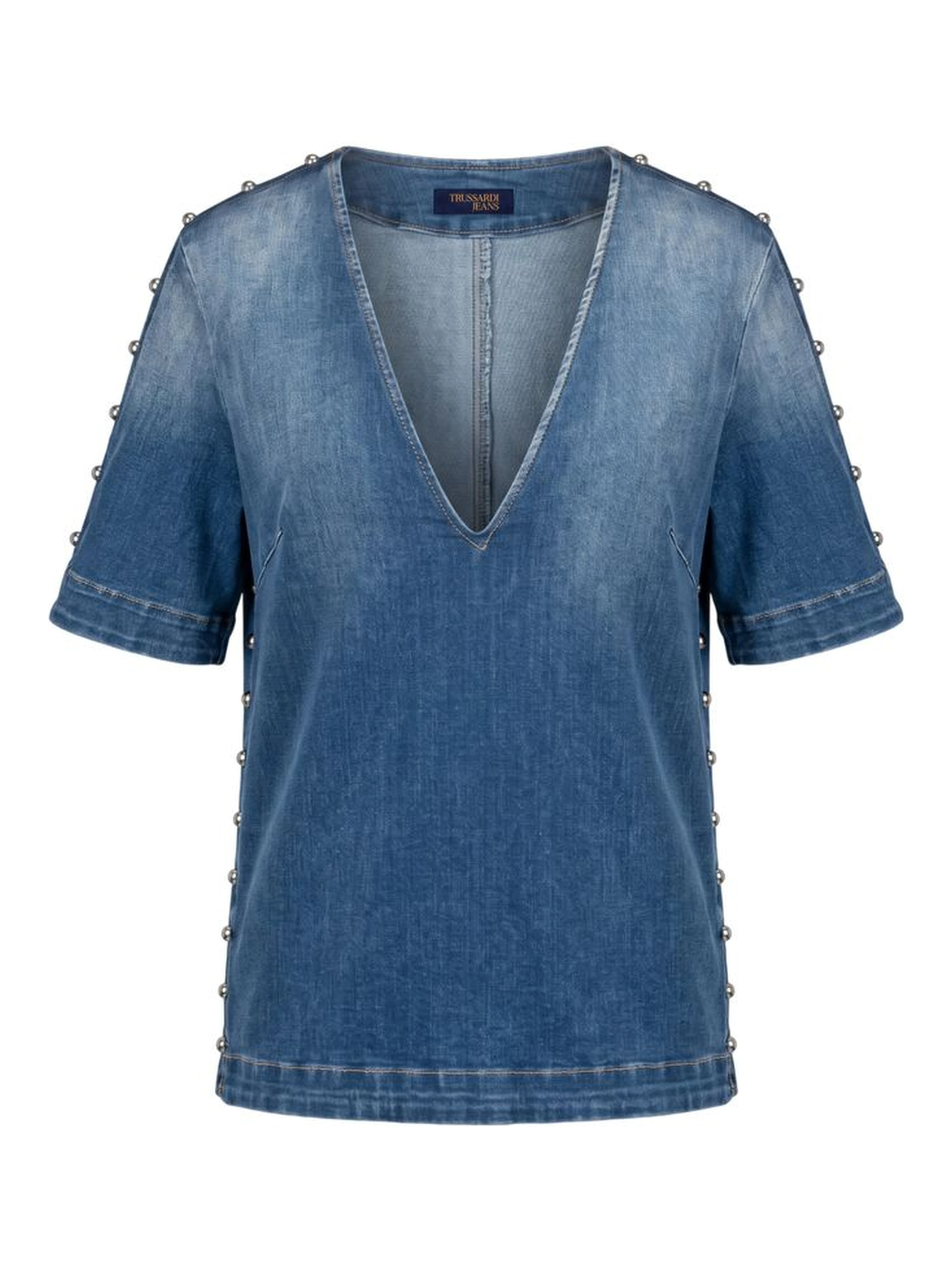 Blue Cotton Women Shirt