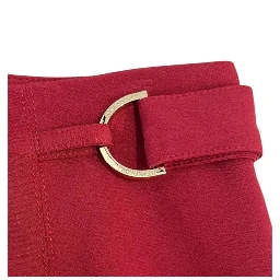 Red Polyester Women Skirt