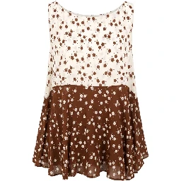 Brown Viscose Women Tank