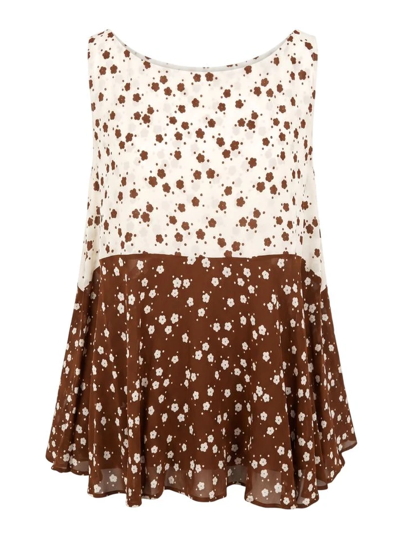 Brown Viscose Women Tank