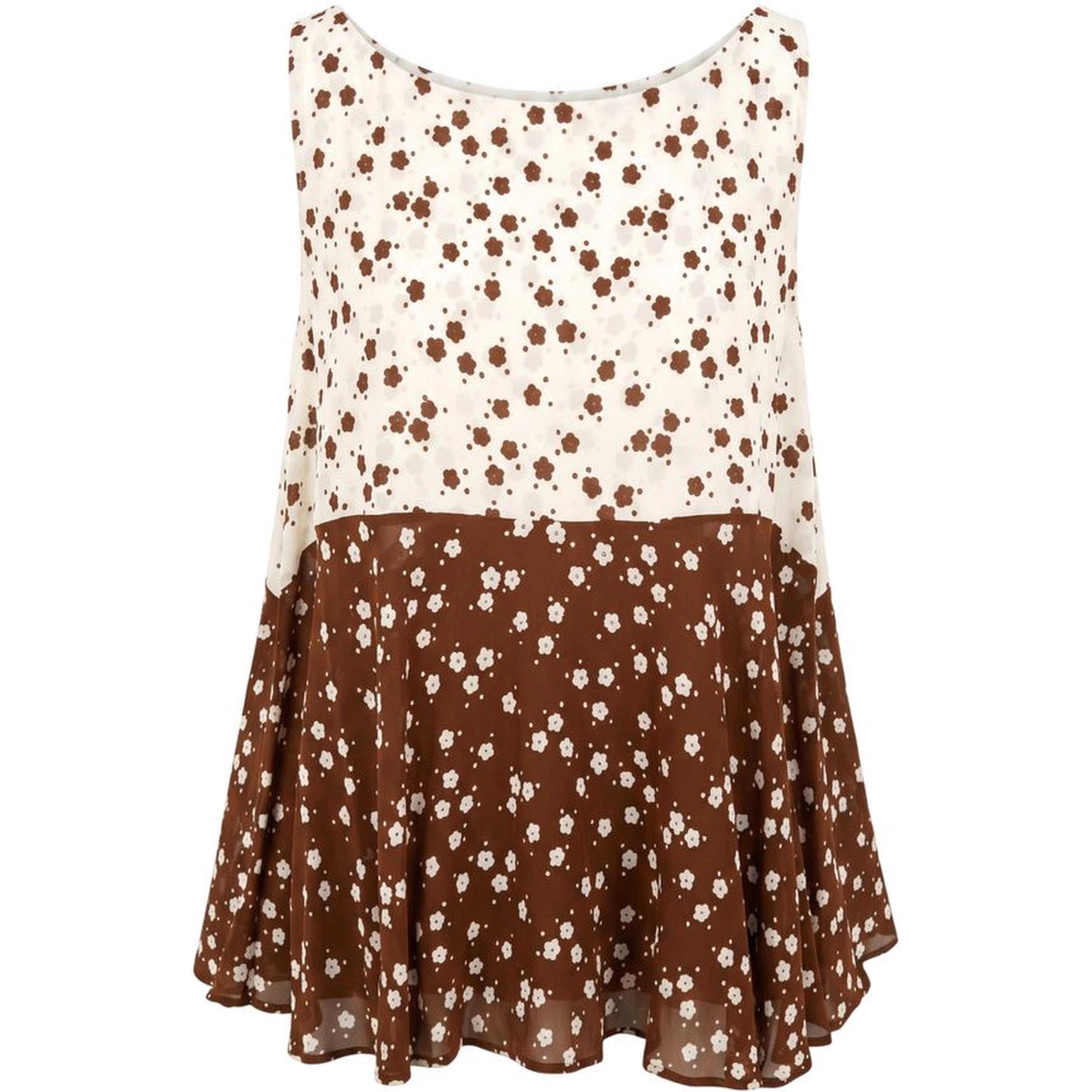 Brown Viscose Women Tank